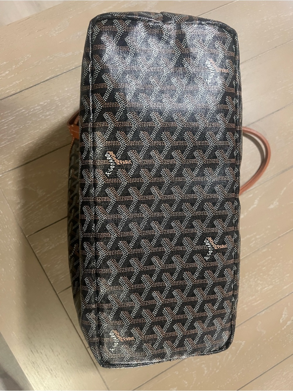 Goyard Black and Brown PM Tote with Leather Trim and Matching Pouch - Picture 2 of 13